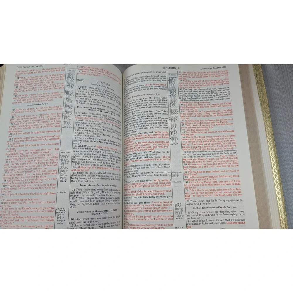 DeVore Holy Bible Devotional Edition Gold Praying Hands Vintage Large Hardcover